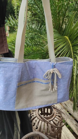 Bolso Tote Reversible Artesanal Rayas