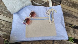 Bolso Tote Reversible Artesanal Rayas