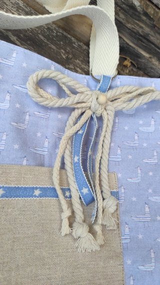Bolso Tote Reversible Artesanal Rayas