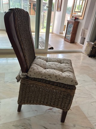 Sillón Rattan y Madera 6 unidades