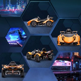 Coche Eléctrico para Niños 12V, Auto para Niños Lamborghini con Control Remoto, Faros LED y Música, Edad 3+ Años, Naranja