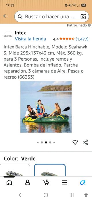 Barco Pesca/paseo Hinchable Intex Seahawk3  NUEVO