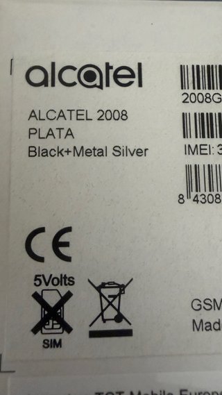 Teléfono Móvil Alcatel 2008 Negro