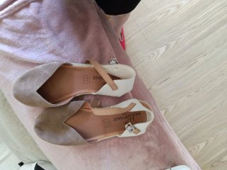 Sandalias planas esparto beige/marrón