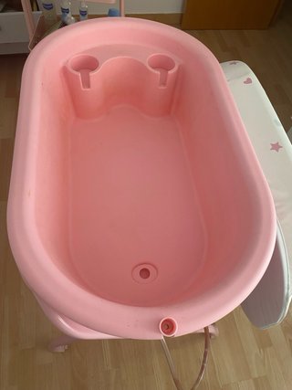 Urgente! Bañeera cambiador bebé rosa
