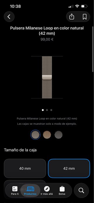 Apple Watch Series 8 con pulsera Milanesa (42mm)
