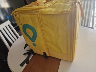 Mochila Glovo + Chubasquero + Chaleco Reflectante