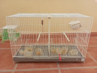 Jaula para pájaros blanca