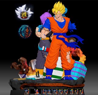 Figura Resina Trunks y Gohan del Futuro Diorama