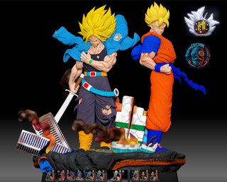 Figura Resina Trunks y Gohan del Futuro Diorama