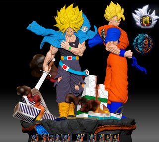 Figura Resina Trunks y Gohan del Futuro Diorama