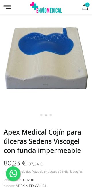Cojín Apex Viscogel Sedens Úlceras Impermeable