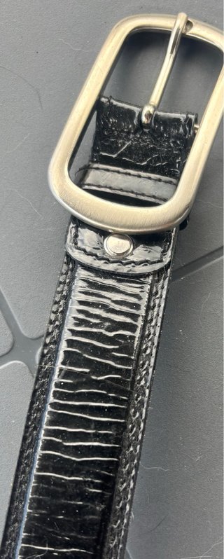 Cintura uomo vernice nera pelle 105 cm