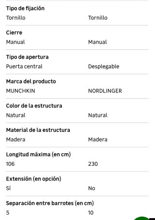 Valla seguridad infantil extensible 63.5-106cm