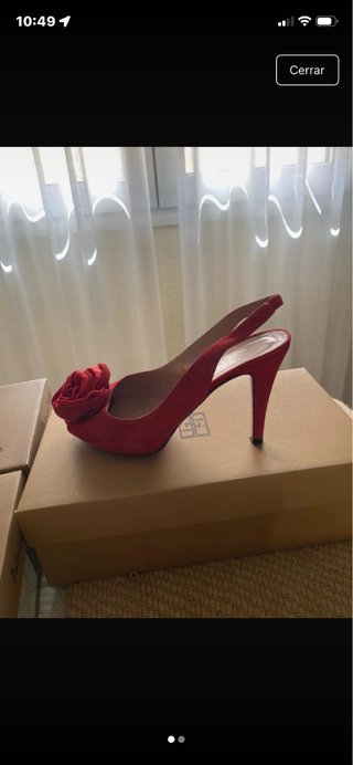 Tacones Gloria Ortiz Rojos con Flor