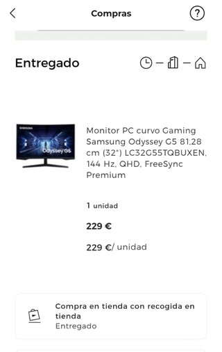 Monitor Samsung 32 Odyssey G5 Curvo (Golpe)