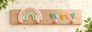 Perchero infantil personalizado madera