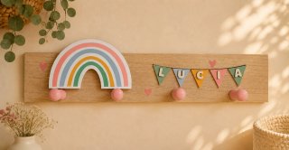 Perchero infantil personalizado madera