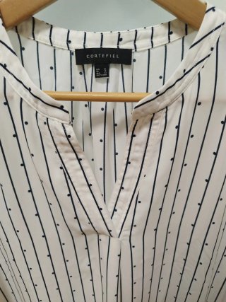 Camisa Cortefiel Mujer Talla XL Rayas Puntos