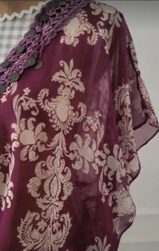 Blusón gasa fruncido en cintura . Talla única