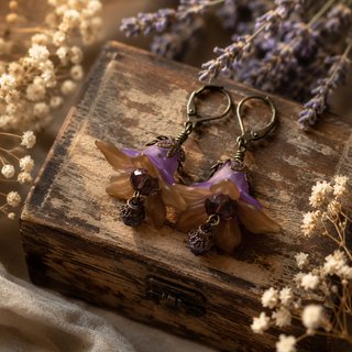 Pendientes flor lila Swarovski hechos a mano