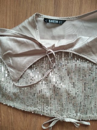 Top lentejuelas SHEIN plateado
