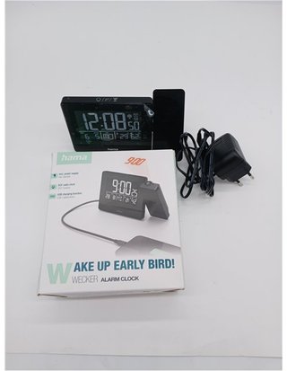 Hama | Reloj Despertador Digital con proyección de la Hora en Techo o Pared (Radio Reloj Despertador - Sensores táctiles - 2 alarm
