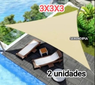 TOLDO VELA DE SOMBREO TRIANGULAR 3X3X3 BEIGE.