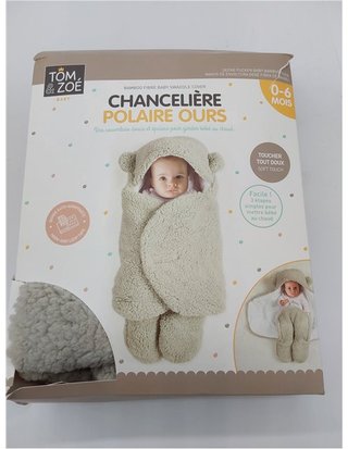 TOM ET ZOE - PU0001 - Chancelière Polaire Ourson 0-6 Mois - Confort Optimal - Design Ludique - Pratique et Polyvalente - Idéale pour S