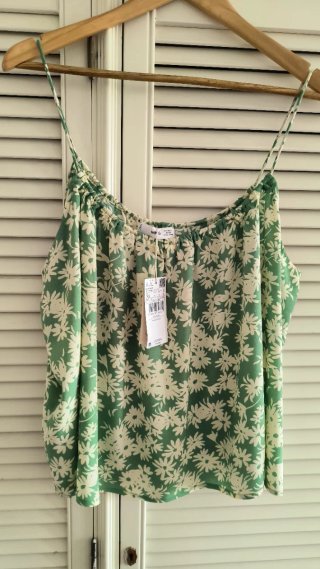 Mango Top Verde Estampado fresquito Talla XL