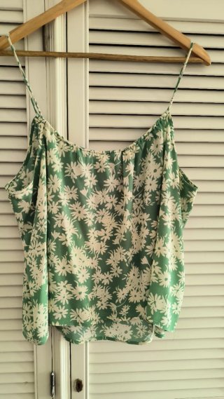 Mango Top Verde Estampado fresquito Talla XL