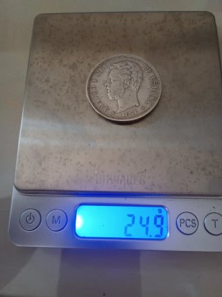 5 Pesetas Amadeo I 1871