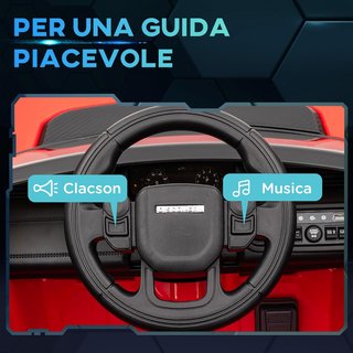 Coche Eléctrico para Niños de 3-6 Años 12V Licencia Land Rover Discovery, 3-5Km/H Coche Eléctrico para Niños Con 2 Motores, Control Remoto, Cinturón, Música, Claxon y Faros, Rojo
