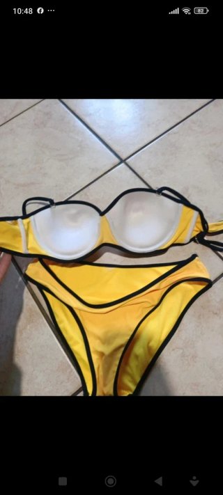 Costume da bagno donna giallo taglia M