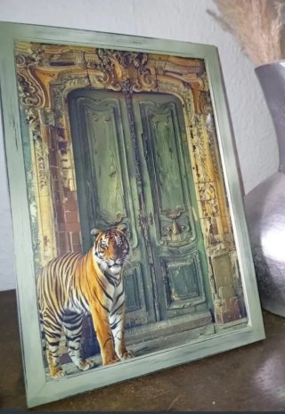 Cuadros Guepardo y Tigre Puerta Vintage