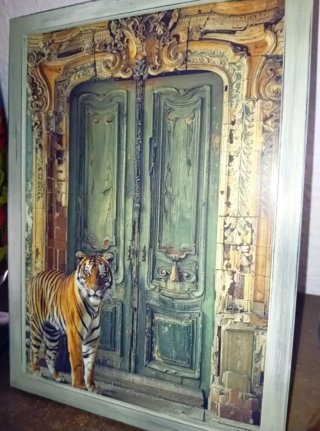 Cuadros Guepardo y Tigre Puerta Vintage