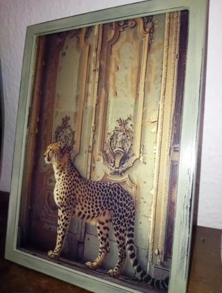 Cuadros Guepardo y Tigre Puerta Vintage