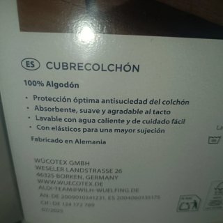 Nuevo y precintado :Cubrecolchón 100% algodón
