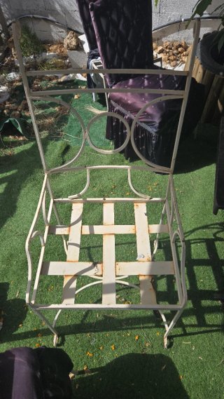 Sillón de forja crema 3  uni silla forja 6 uni