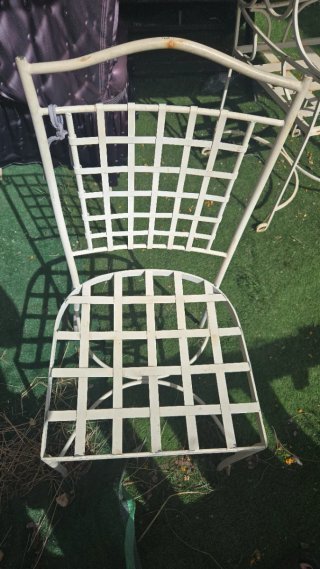 Sillón de forja crema 3  uni silla forja 6 uni