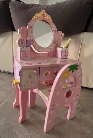 Tocador infantil madera fresa