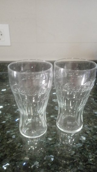 Lote de 6 Vasos Vidrio Marca coca cola ,Sprite,...