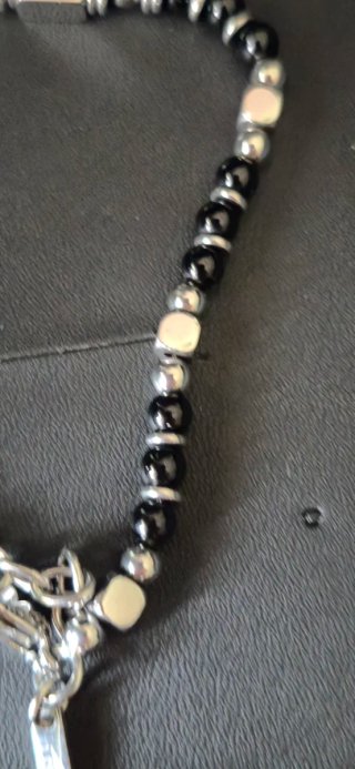 Pulsera Lotus Negra y Plateada