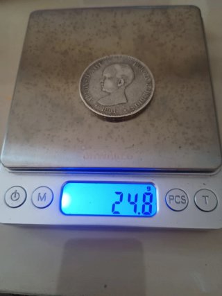 5 Pesetas 1891 Alfonso XIII El Pelón