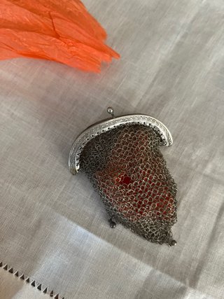 Monedero malla plata