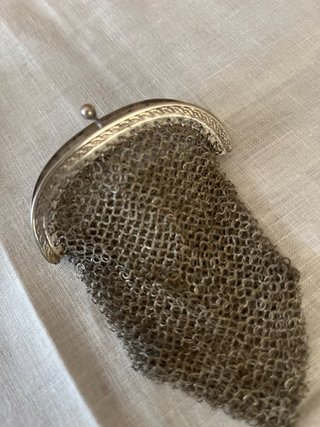 Monedero malla plata