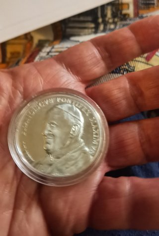 Medalla Papa Francisco Roma Bañada Plata