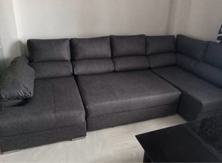 Sofá Rinconera Gris Tela