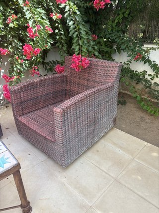 Conjunto Sofás Exterior Ratán y Cerámica