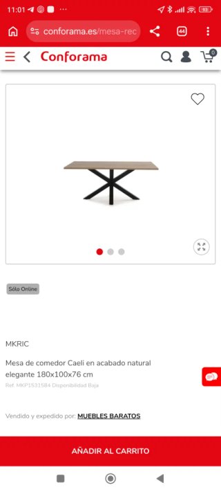 Mesa de comedor madera y metal